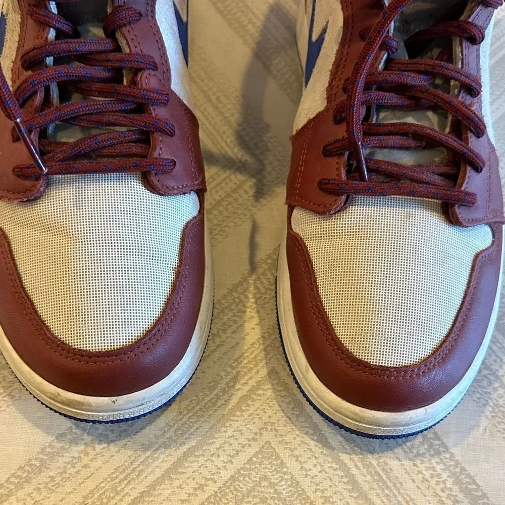 Nike Air Jordan 1 Sail Redstone Hyper Royal High-Top Sneakers Size 8.5